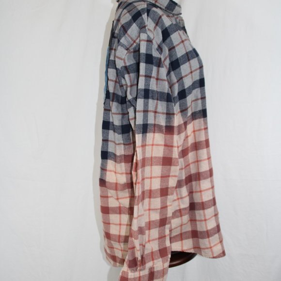 E.T. Vintage Patched Flannel Adult XL unisex Distressed Plaid One of a Kind - Picture 4 of 8